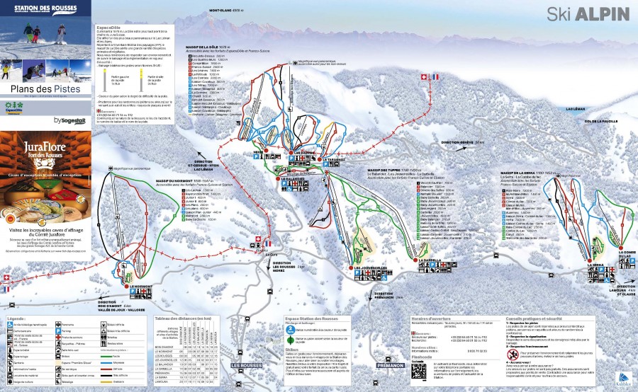 Ski map Jura sur Léman ski resort